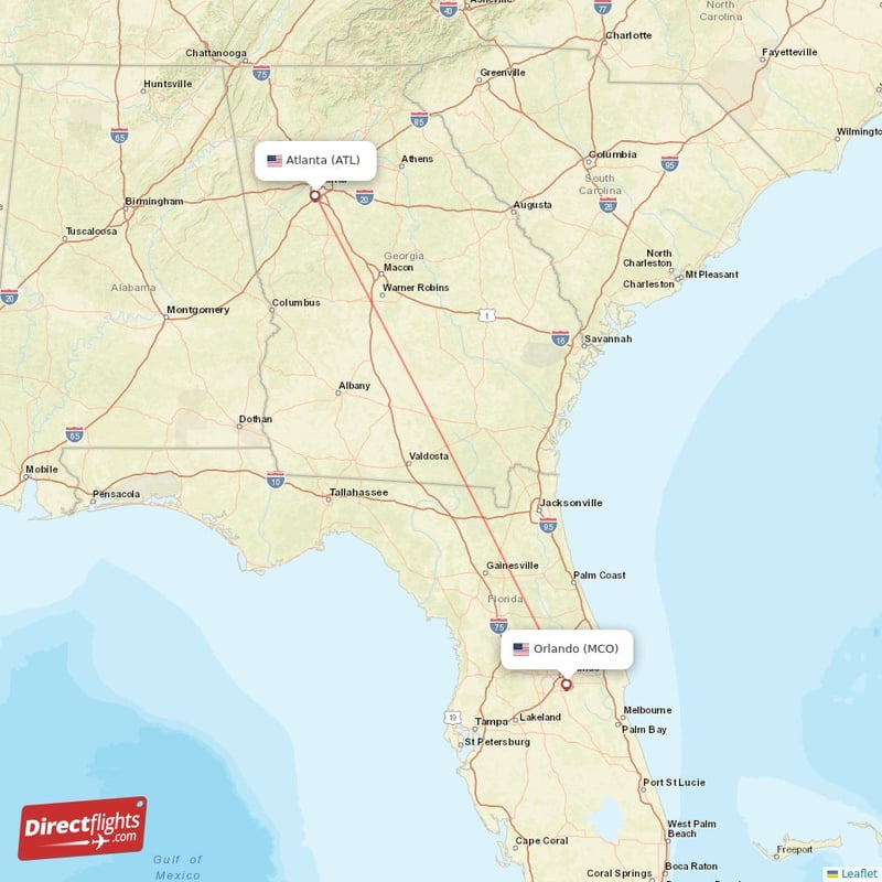 Direct flights from Atlanta to Orlando, ATL to MCO nonstop