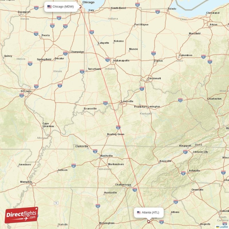 Direct flights from Atlanta to Chicago, ATL to MDW nonstop