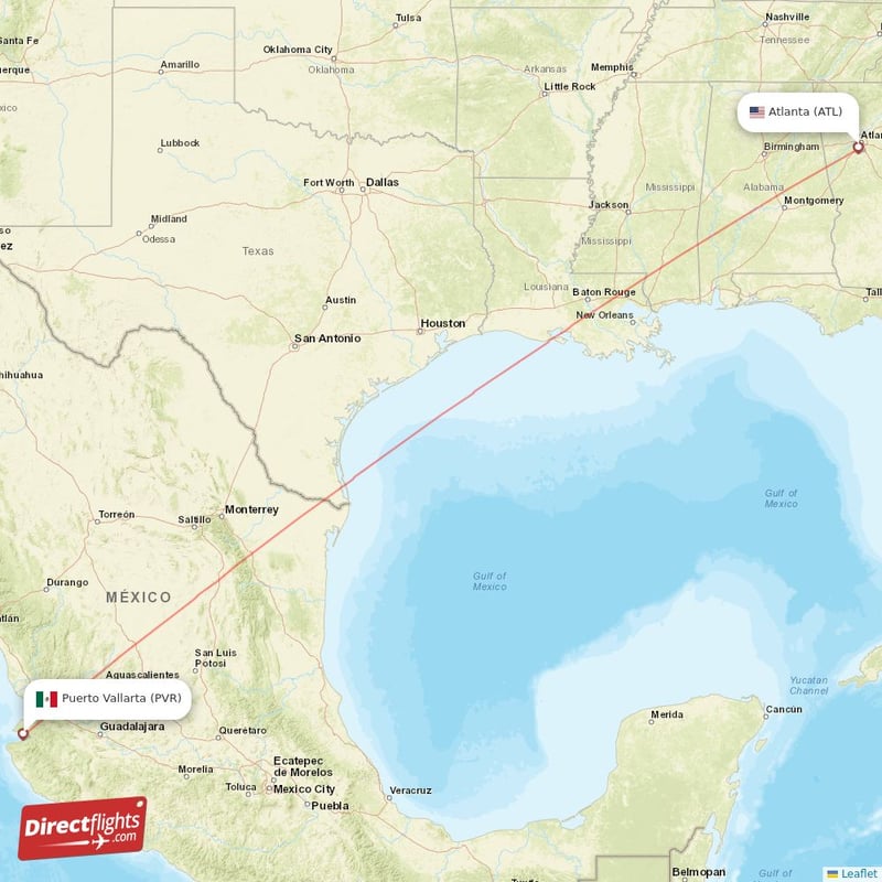 Direct flights from Atlanta to Puerto Vallarta, ATL to PVR nonstop
