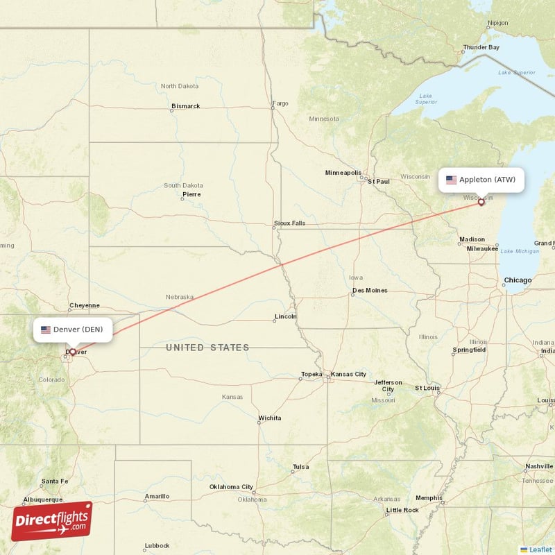 Direct flights from Appleton to Denver, ATW to DEN nonstop