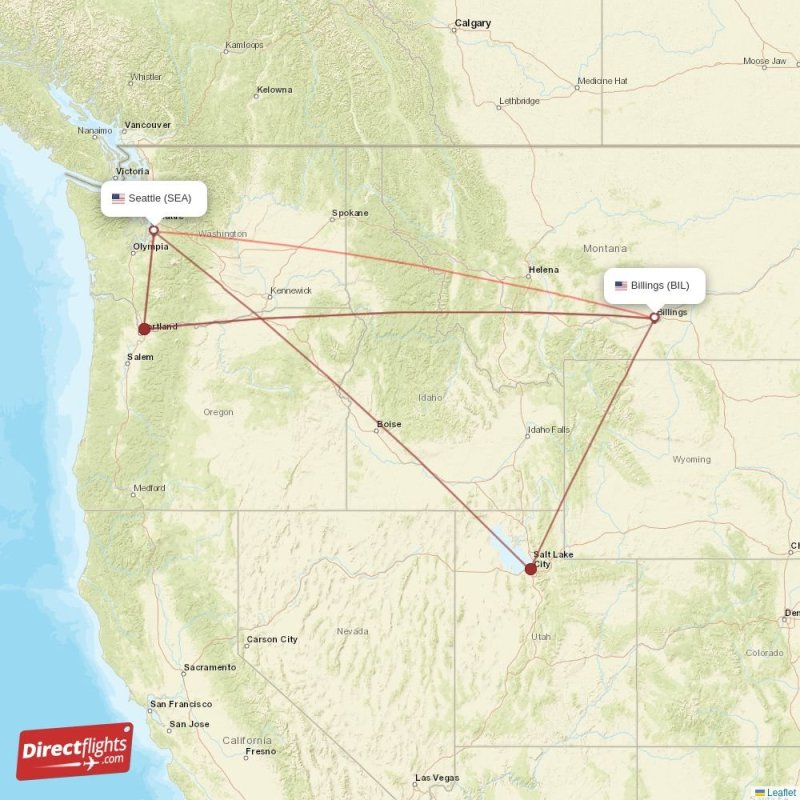 Direct flights from Billings to Seattle, BIL to SEA nonstop