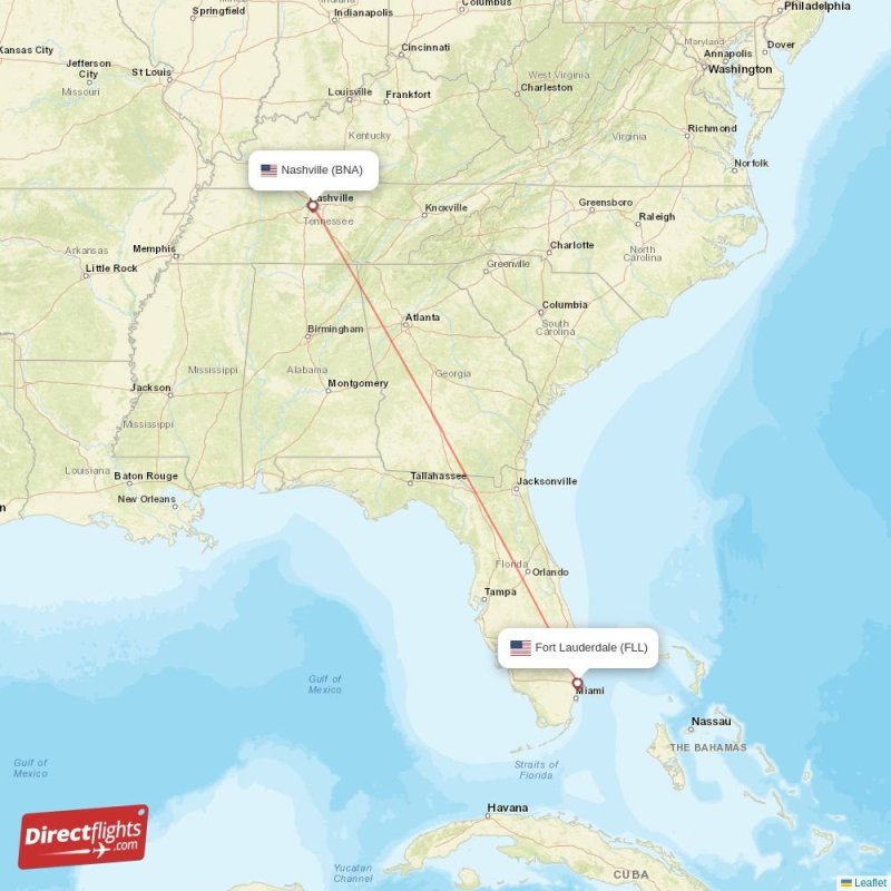 Direct flights from Nashville to Fort Lauderdale, BNA to FLL nonstop