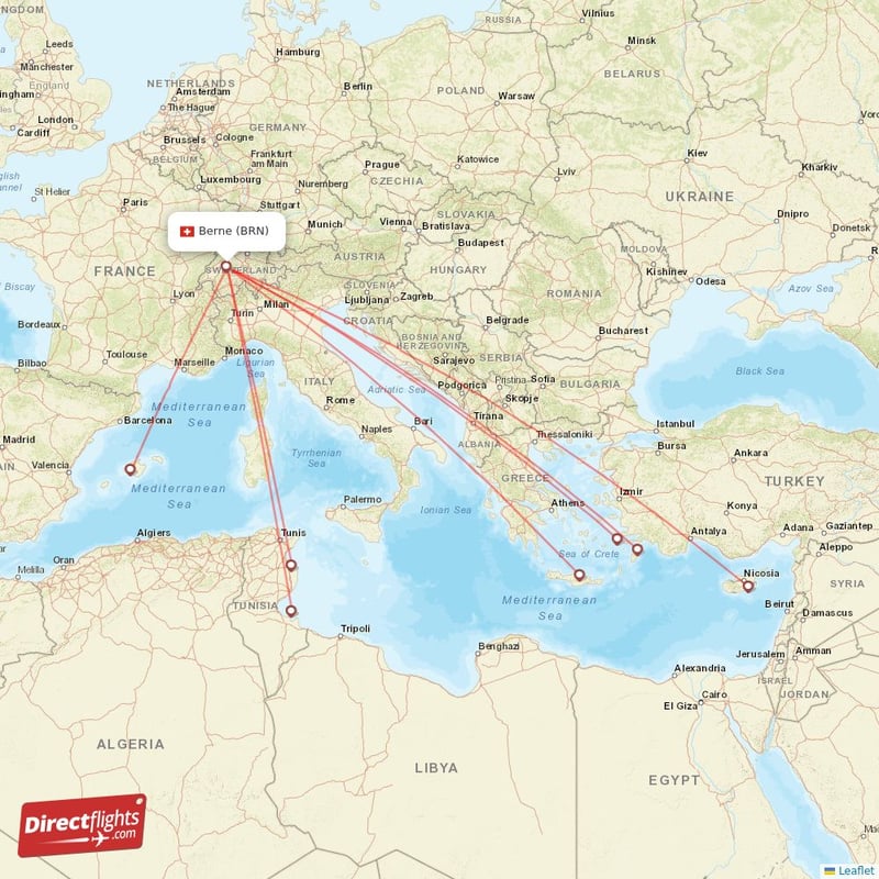 Direct flights from Berne 9 destinations BRN, Switzerland