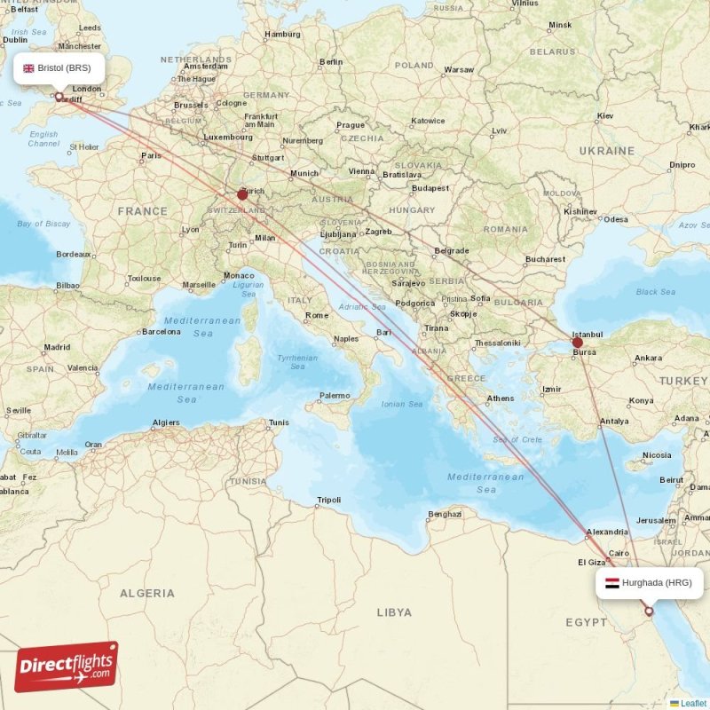 Direct flights from Bristol to Hurghada, BRS to HRG nonstop