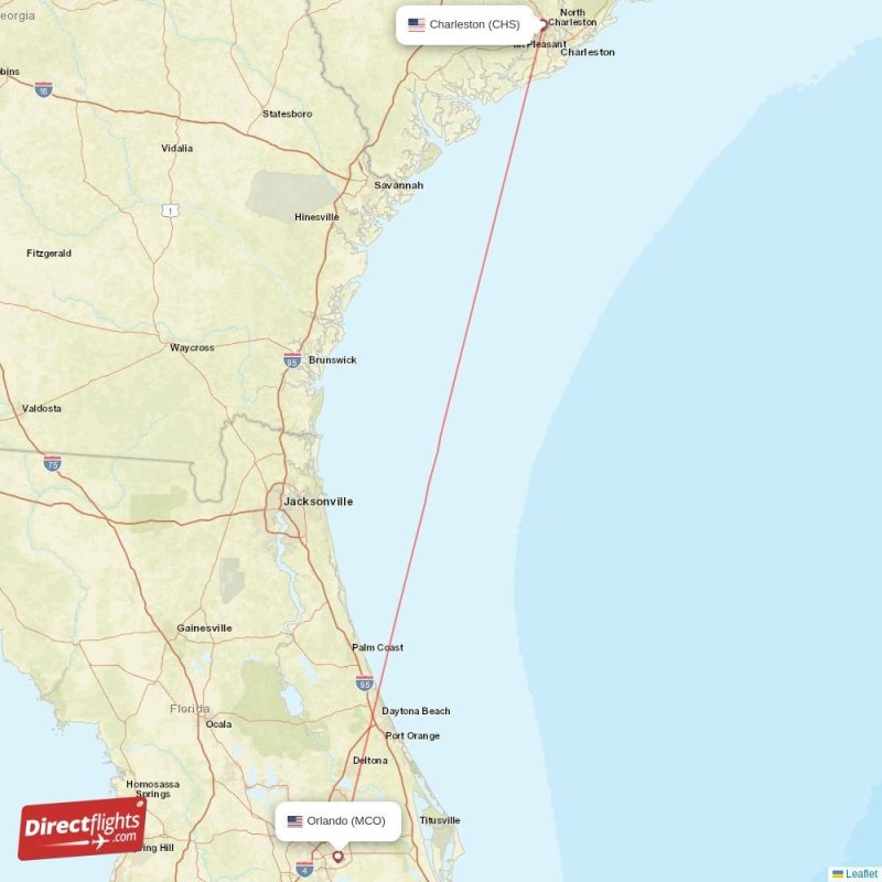 Direct flights from Charleston to Orlando, CHS to MCO nonstop