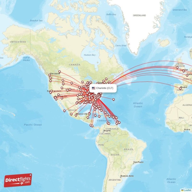 Direct flights from Charlotte 190 destinations CLT, USA