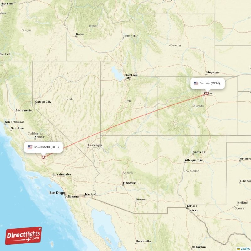 Direct flights from Denver to Bakersfield, DEN to BFL nonstop