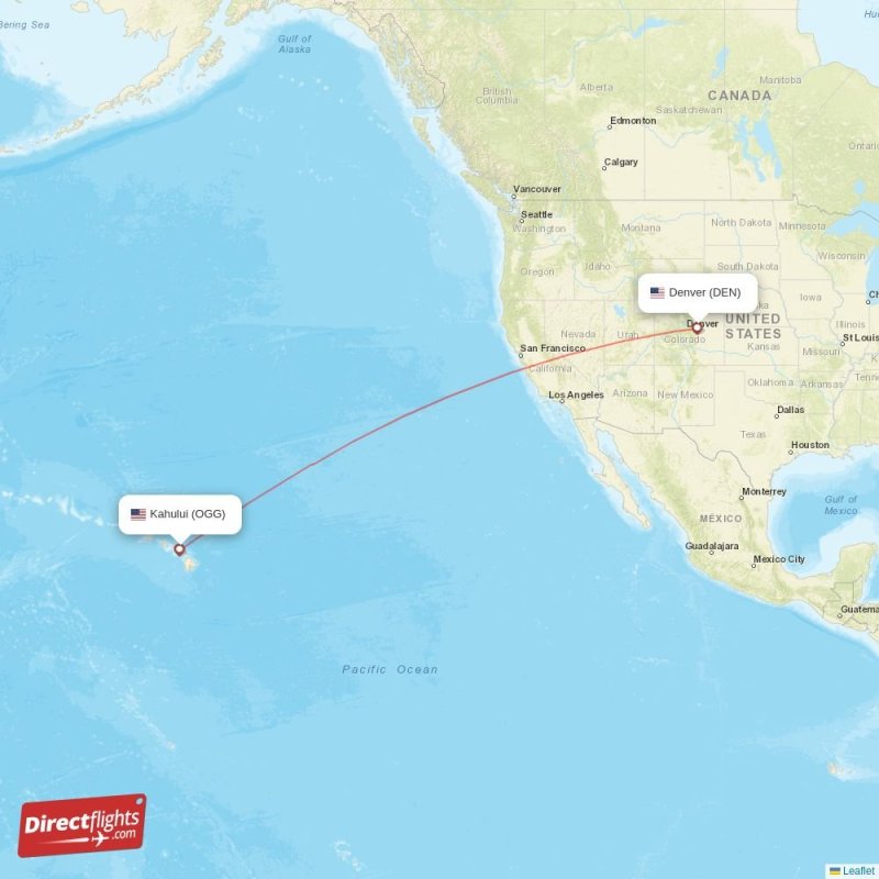 Direct flights from Denver to Kahului, DEN to OGG nonstop