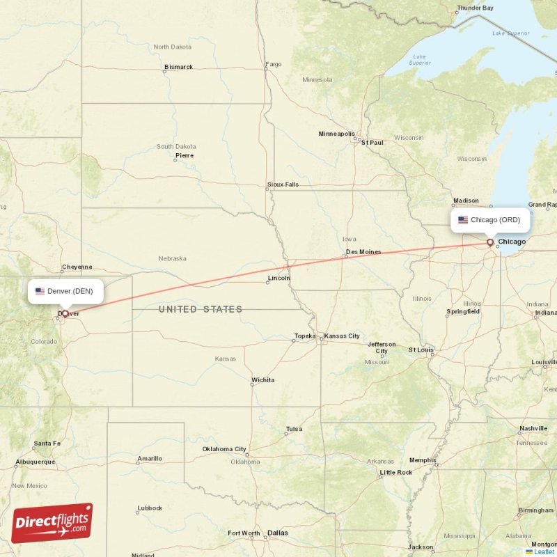 Direct flights from Denver to Chicago, DEN to ORD nonstop