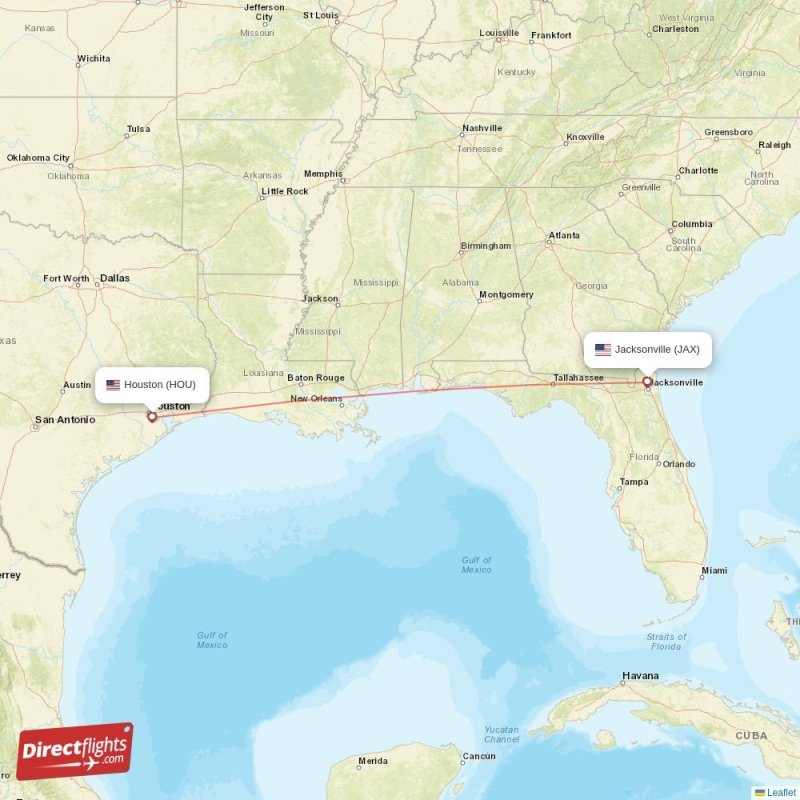 Direct flights from Houston to Jacksonville, HOU to JAX nonstop