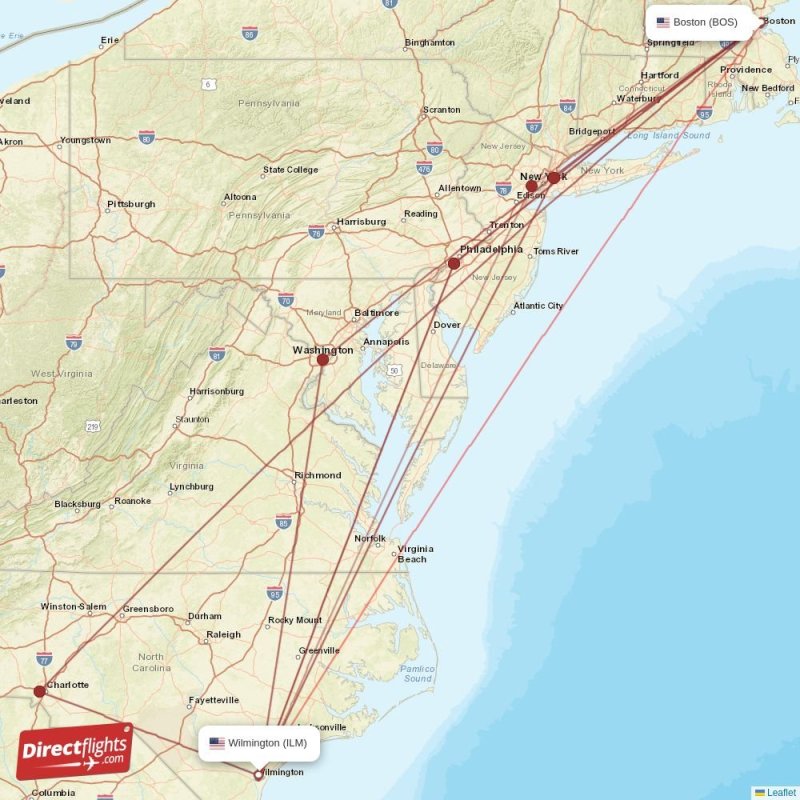Direct flights from Wilmington to Boston, ILM to BOS nonstop