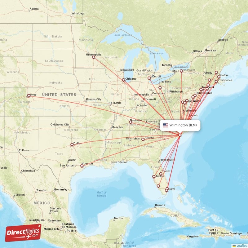 Direct flights from Wilmington 19 destinations ILM, USA