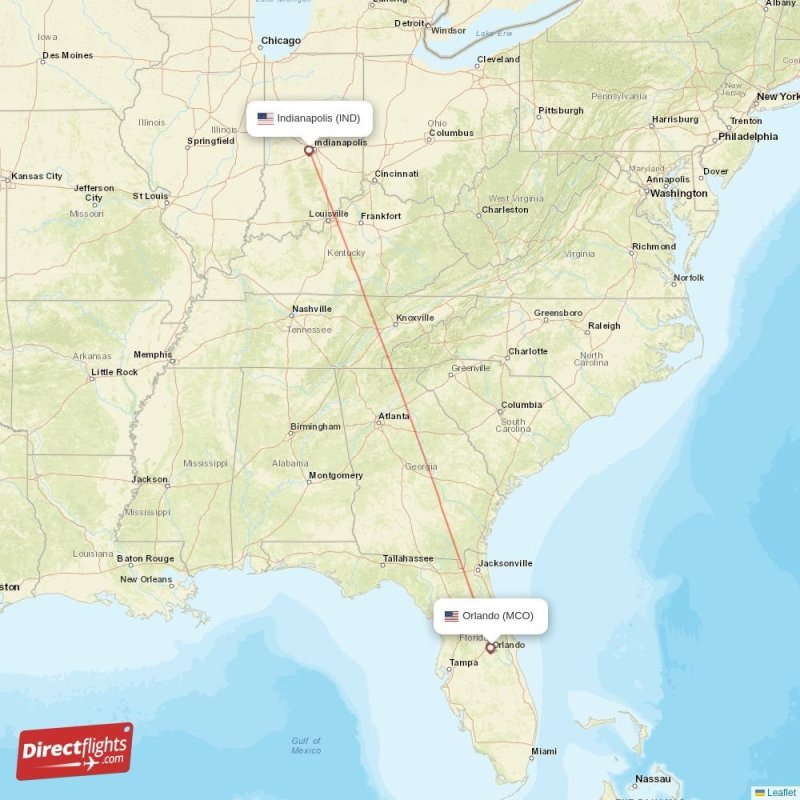 Direct flights from Indianapolis to Orlando, IND to MCO nonstop