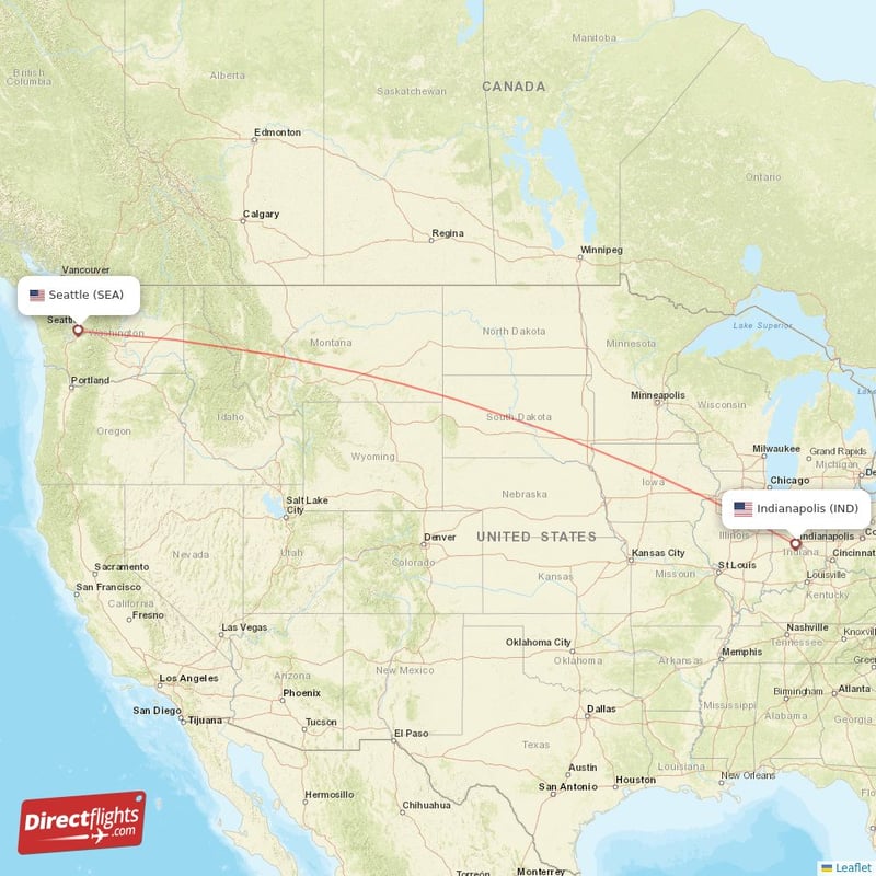 Direct flights from Indianapolis to Seattle, IND to SEA nonstop