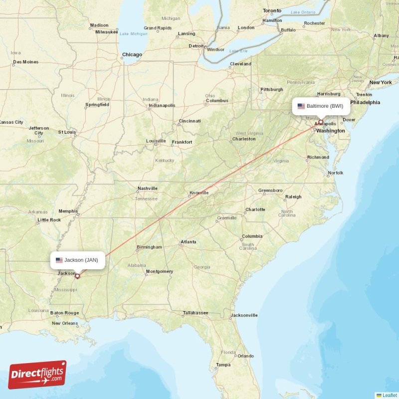 Direct flights from Jackson to Baltimore, JAN to BWI nonstop