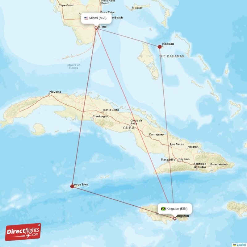 Direct flights from Kingston to Miami, KIN to MIA nonstop