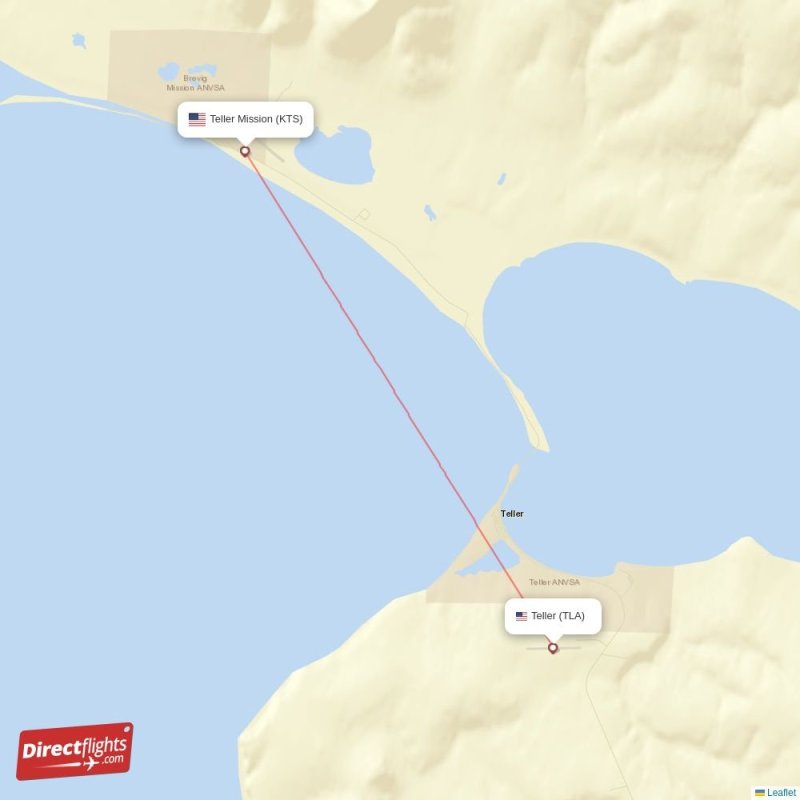 Direct flights from Teller Mission to Teller, KTS to TLA nonstop
