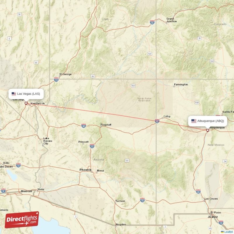 Direct flights from Las Vegas to Albuquerque, LAS to ABQ nonstop