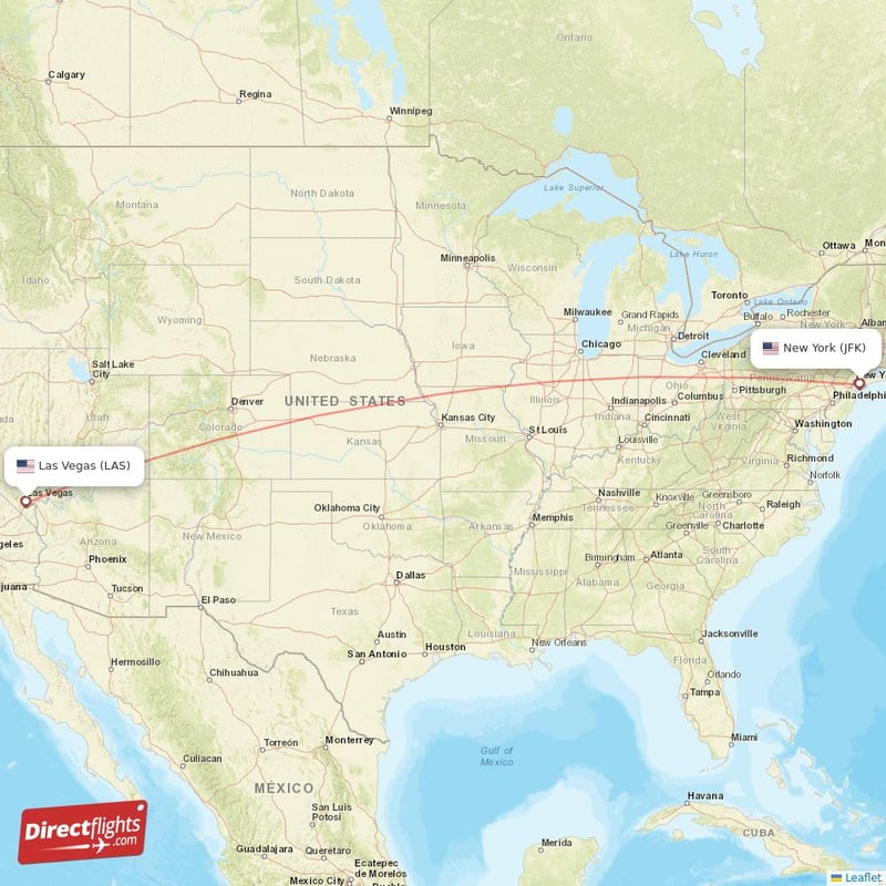 Direct flights from Las Vegas to New York, LAS to JFK nonstop