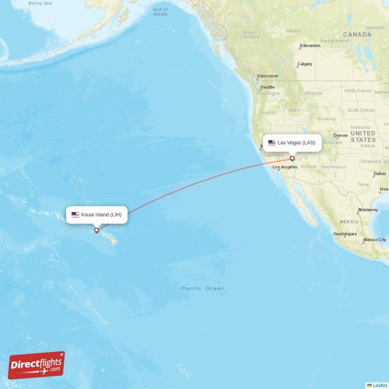 Direct flights from Las Vegas to Kauai Island, LAS to LIH nonstop