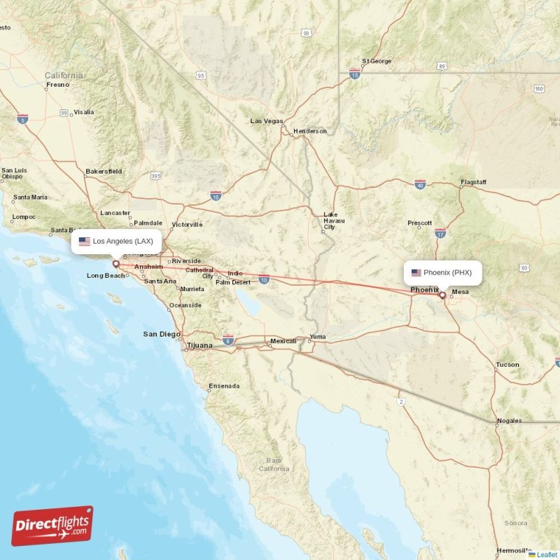 Direct flights from Los Angeles to Phoenix, LAX to PHX nonstop