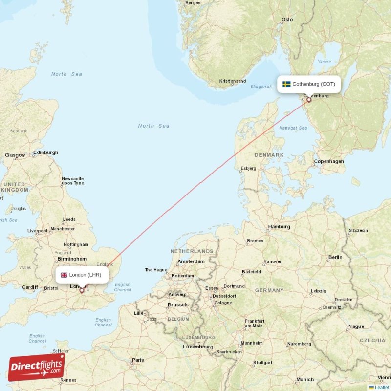Direct flights from London to Gothenburg, LHR to GOT nonstop