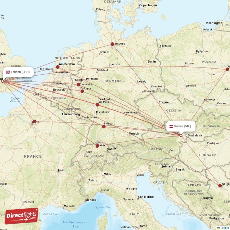 Direct flights from London to Vienna, LHR to VIE nonstop