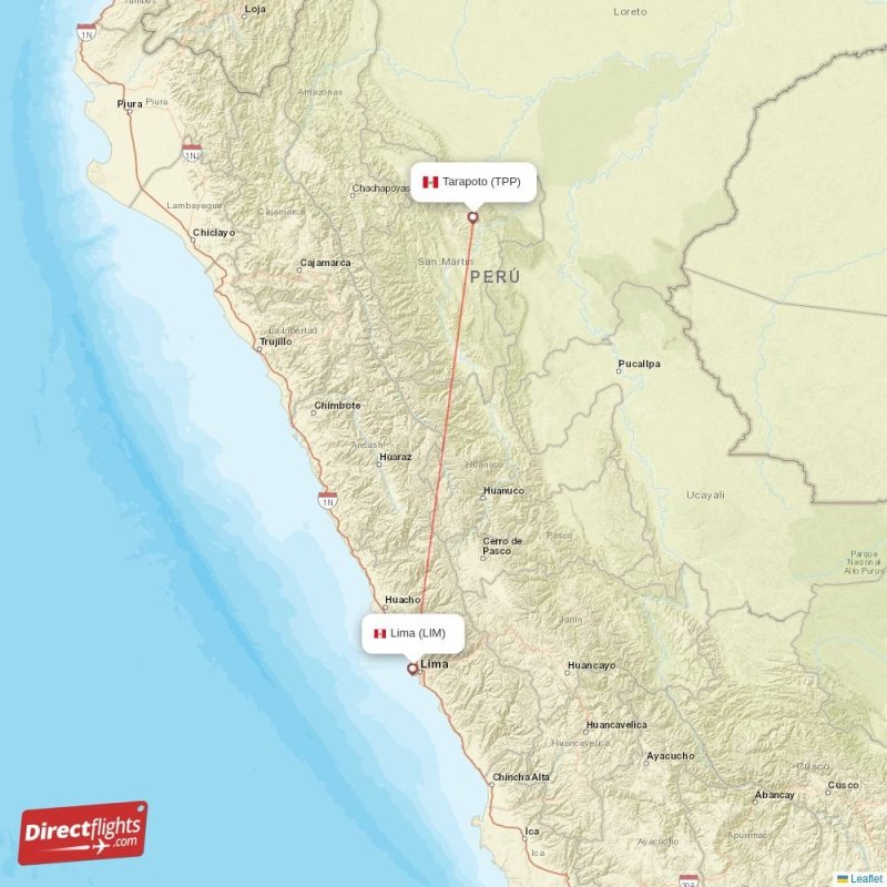Direct flights from Lima to Tarapoto, LIM to TPP nonstop