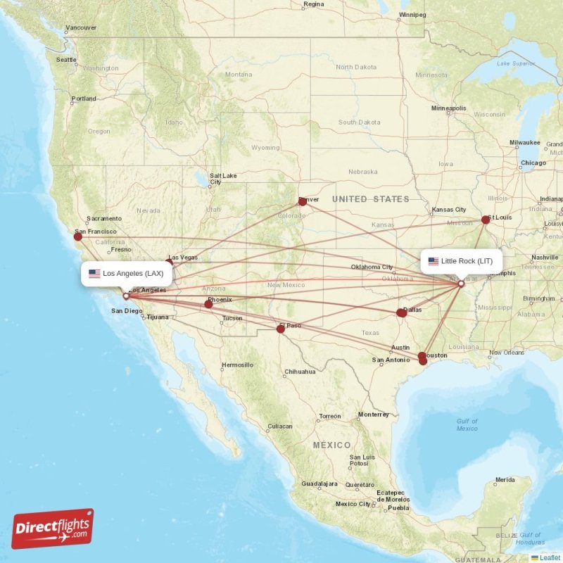 Direct flights from Little Rock to Los Angeles, LIT to LAX nonstop