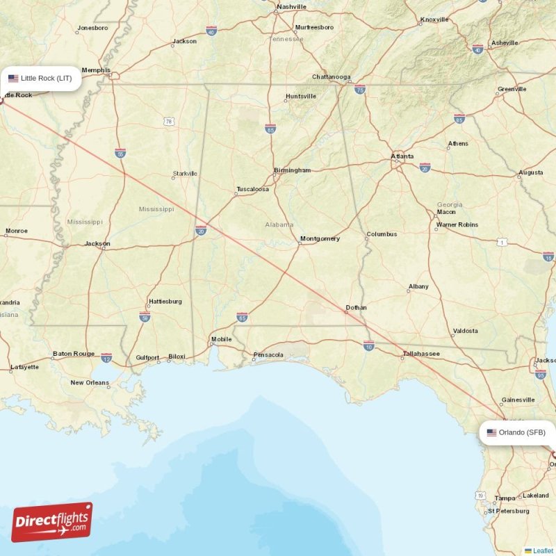 Direct flights from Little Rock to Orlando, LIT to SFB nonstop
