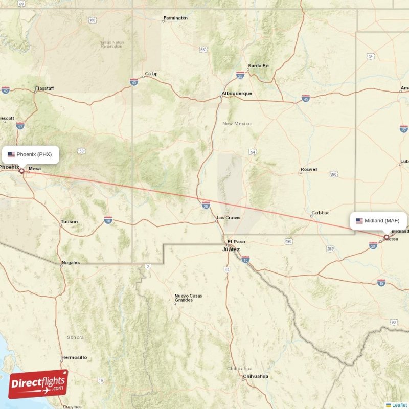 Direct flights from Midland to Phoenix, MAF to PHX nonstop