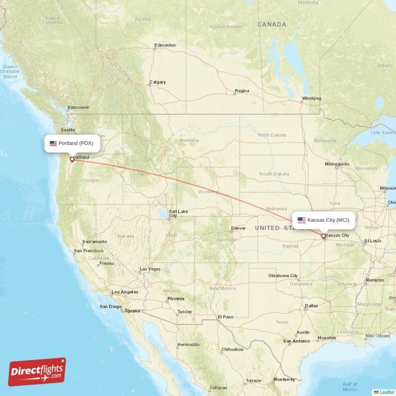Direct flights from Kansas City to Portland, MCI to PDX nonstop