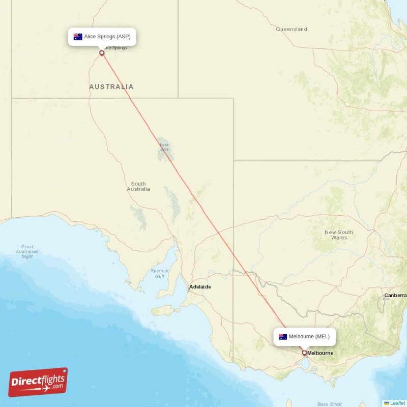 Direct flights from Melbourne to Alice Springs, MEL to ASP nonstop