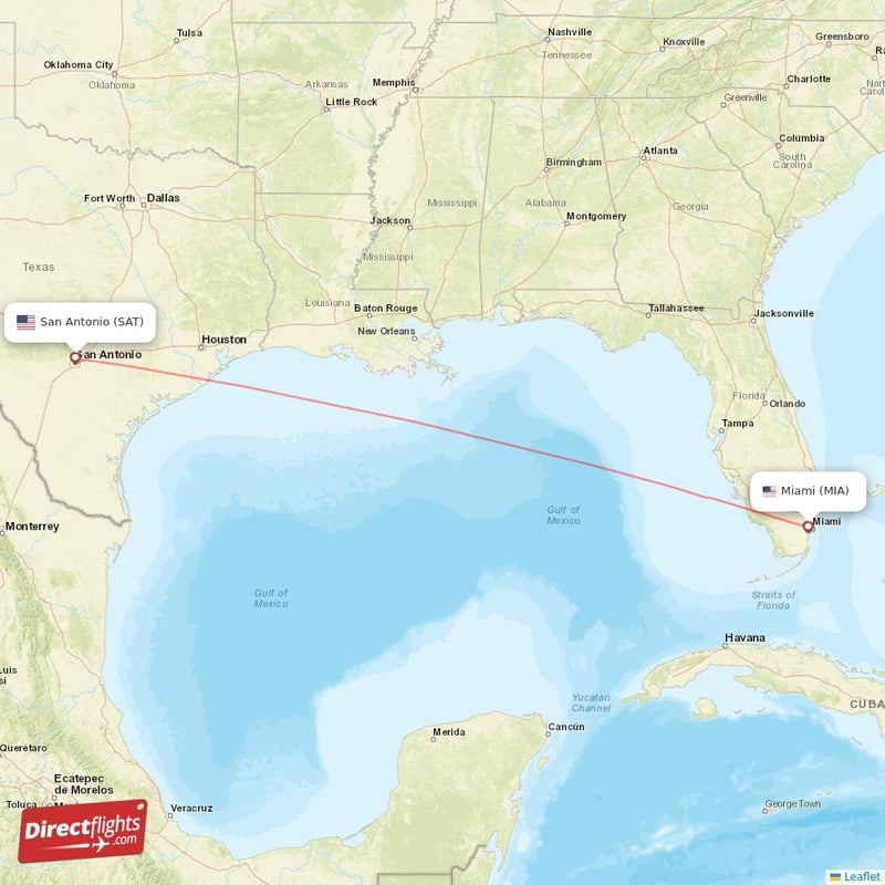 Direct flights from Miami to San Antonio, MIA to SAT nonstop