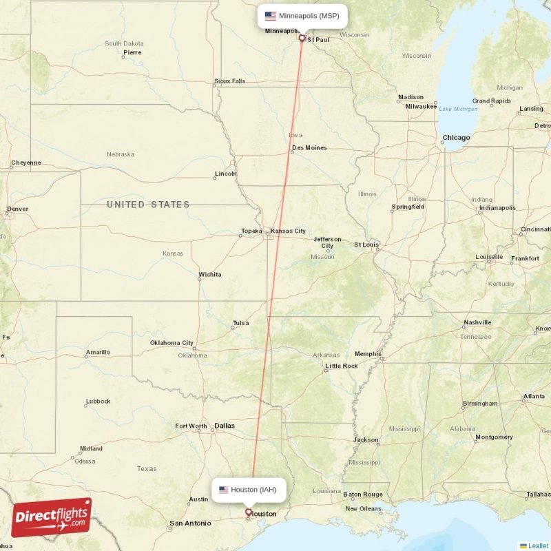 Direct flights from Minneapolis to Houston, MSP to IAH nonstop