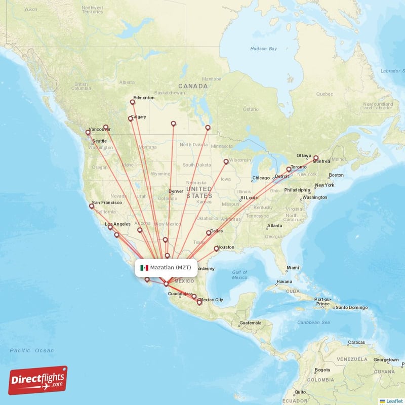 Direct flights to Mazatlan MZT, Mexico