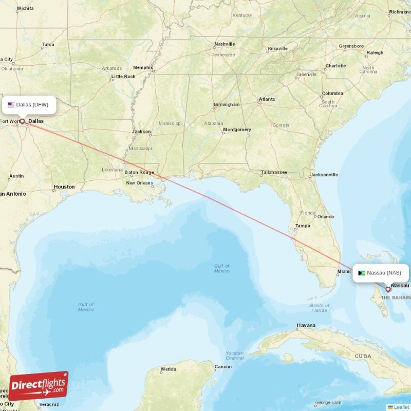 Direct flights from Nassau to Dallas, NAS to DFW nonstop