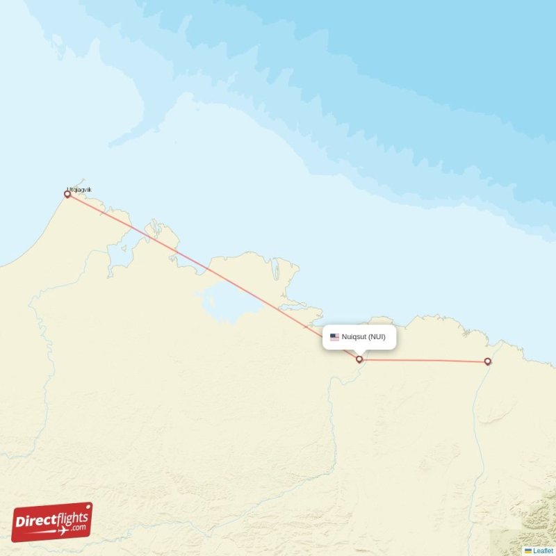 Direct flights from Nuiqsut 2 destinations NUI, USA