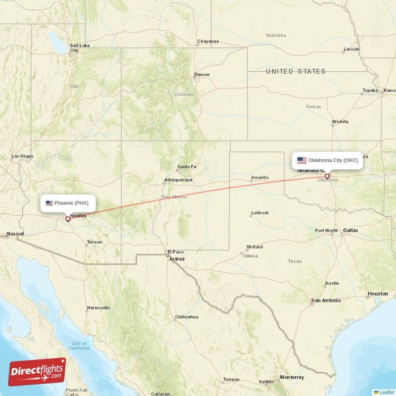 Direct flights from Oklahoma City to Phoenix, OKC to PHX nonstop