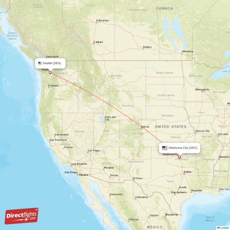 Direct flights from Oklahoma City to Seattle, OKC to SEA nonstop