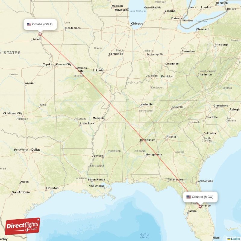 Direct flights from Omaha to Orlando, OMA to MCO nonstop