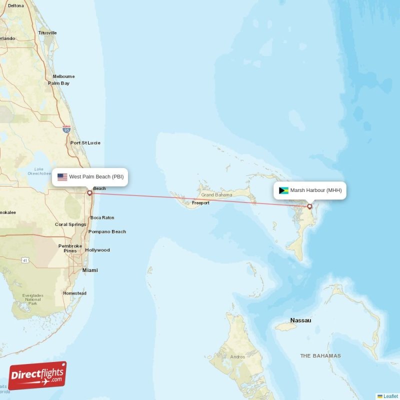 Direct flights from West Palm Beach to Marsh Harbour, PBI to MHH non