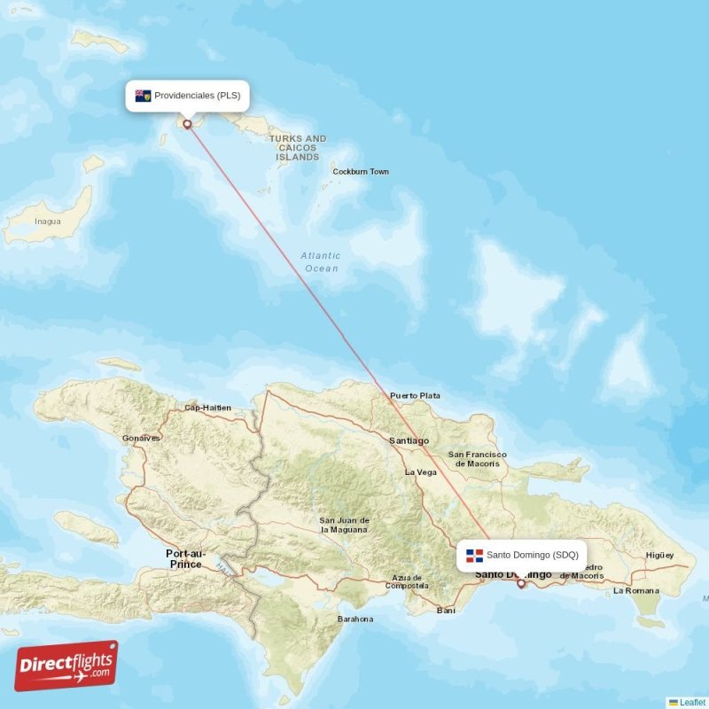 Direct flights from Providenciales to Santo Domingo, PLS to SDQ non