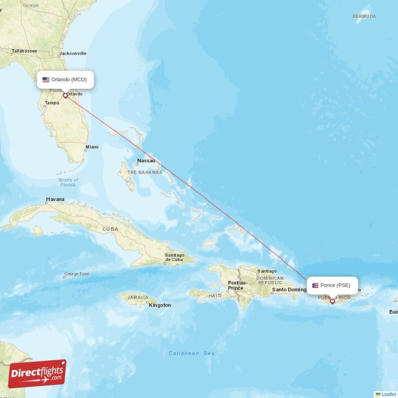 Direct flights from Ponce to Orlando, PSE to MCO nonstop