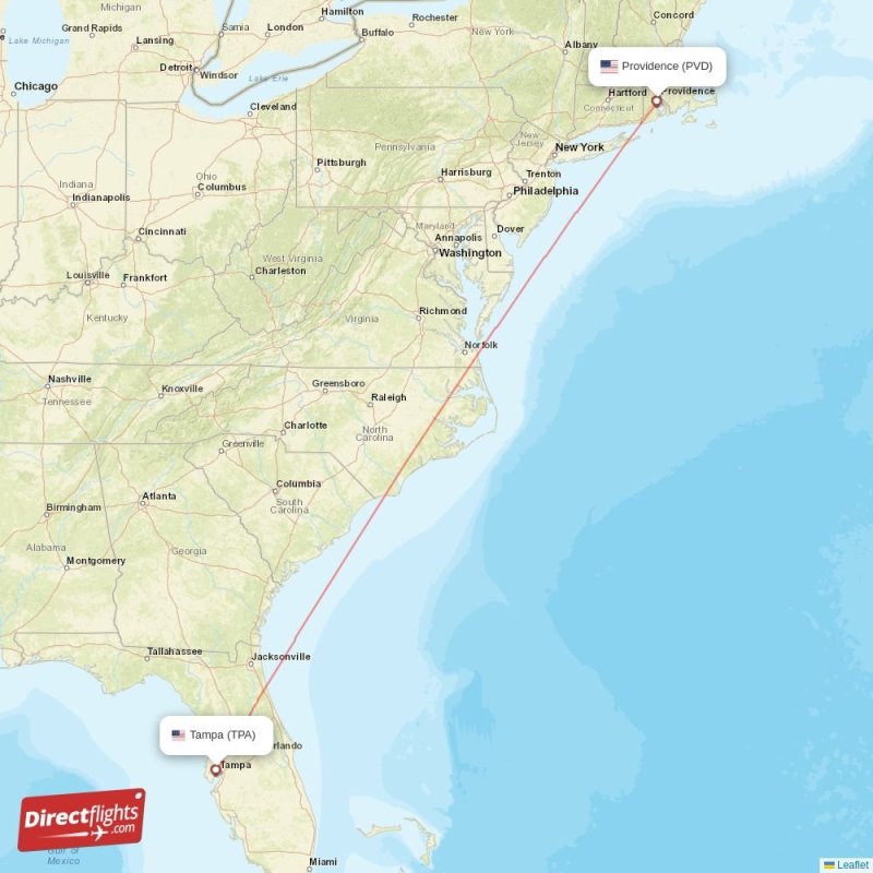 Direct flights from Providence to Tampa, PVD to TPA nonstop