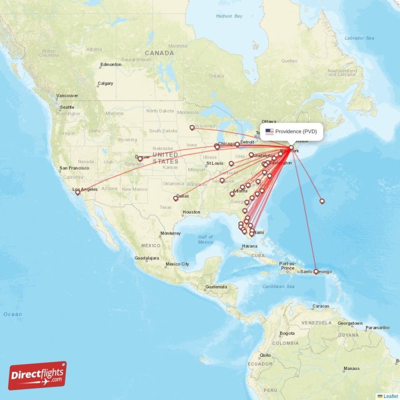 Direct flights from Providence 37 destinations PVD, USA