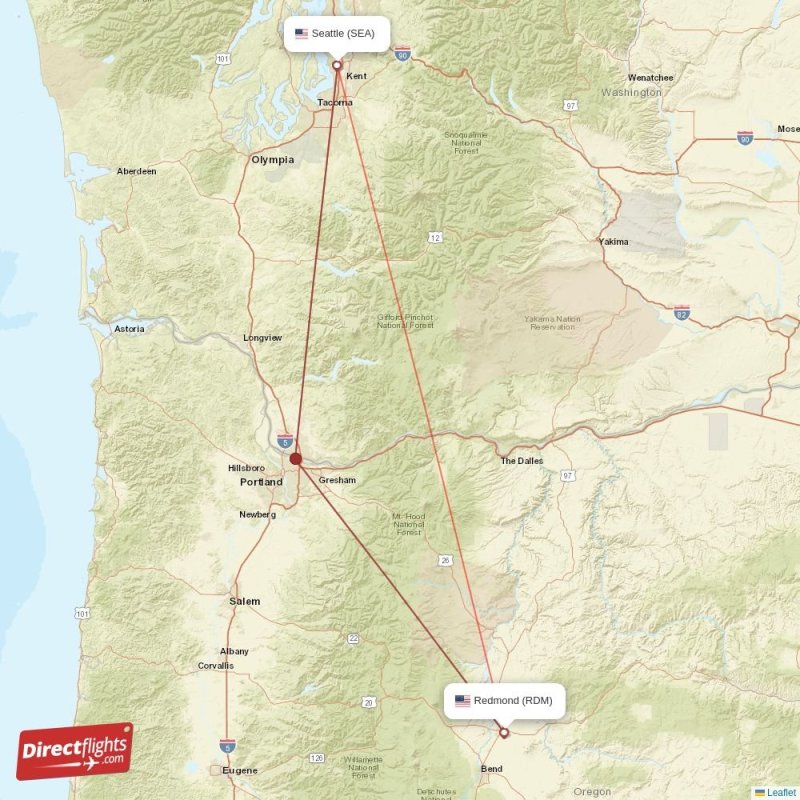 Direct flights from Redmond to Seattle, RDM to SEA nonstop