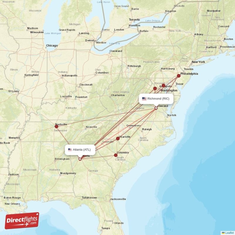 Direct flights from Richmond to Atlanta, RIC to ATL nonstop