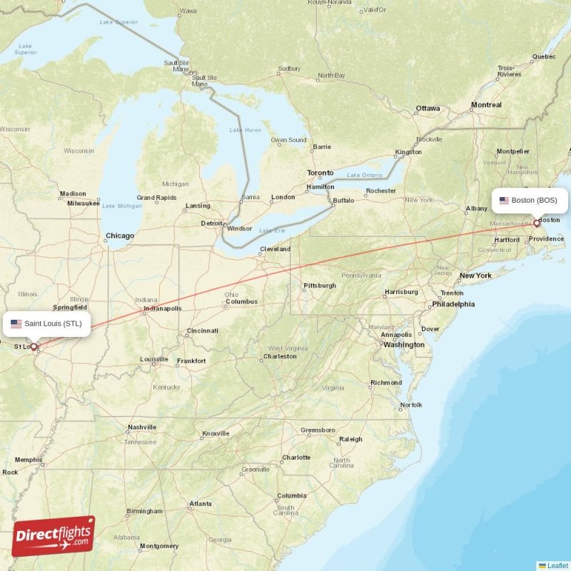 Direct flights from Saint Louis to Boston, STL to BOS nonstop