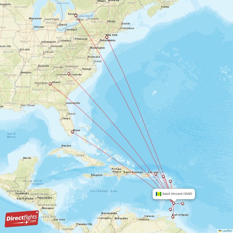 Direct flights to Saint Vincent SVD, Saint Vincent and the Grenadines